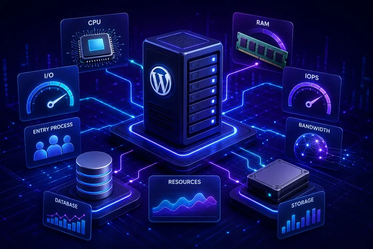 بررسی منابع مورد نیاز هاست وردپرس شامل CPU و RAM و I/O